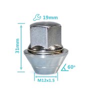 ГАЙКА КОЛЕСА (M12X1,5) FORD FIESTA (08-Н.В), FOCUS III (11-Н.В), KUGA (12-Н.В)