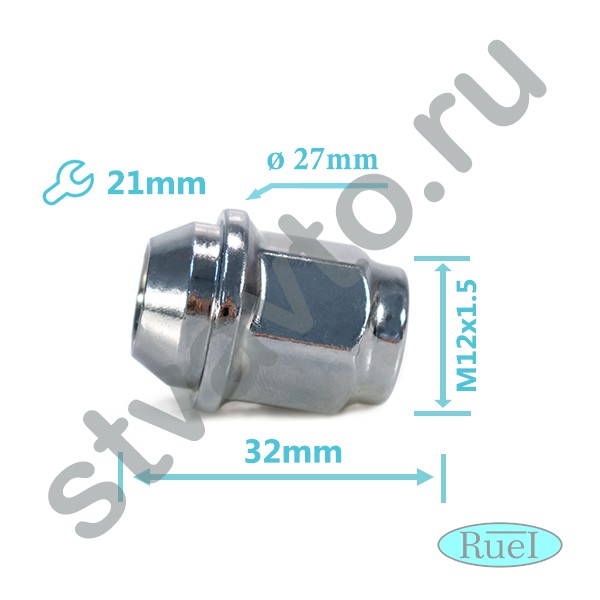ГАЙКА КОЛЕСНАЯ (M12X1.5, КОНУС, ЗАКРЫТАЯ 31ММ) HYUNDAI ELANTRA (00-11), I30 (07-12), I30 (12-Н.В), S